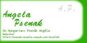 angela psenak business card
